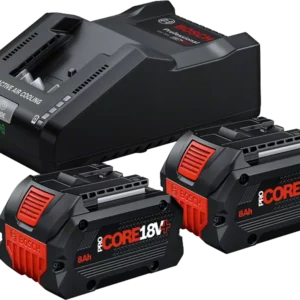 Kit de démarrage Bosch ProCORE18V 2 Batteries 8.0 Ah + Chargeur Rapide GAL 18V-160 C