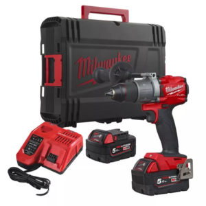 Perceuse visseuse 18 volts brushless M18 BLDDRC-502C - MILWAUKEE - avec 2 batt 5AH 18V - chargeur - HD Box - 4933492835
