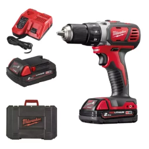 Pack Perceuse visseuse M18 BDD-202C - MILWAUKEE - avec 2 batt 18V 2.0Ah + chargeur - coffret - 4933443555