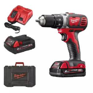 Pack Perceuse visseuse M18 BDD-202C - MILWAUKEE - avec 2 batt 18V 2.0Ah + chargeur - coffret - 4933443555