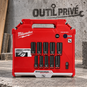 MILWAUKEE set de 10 douilles longues 1/2 Shockwave 4932480457