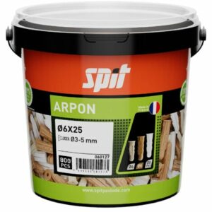 Cheville plastique universelle ARPON 6x25mm Grappe boîte de 100 - SPIT - 198160