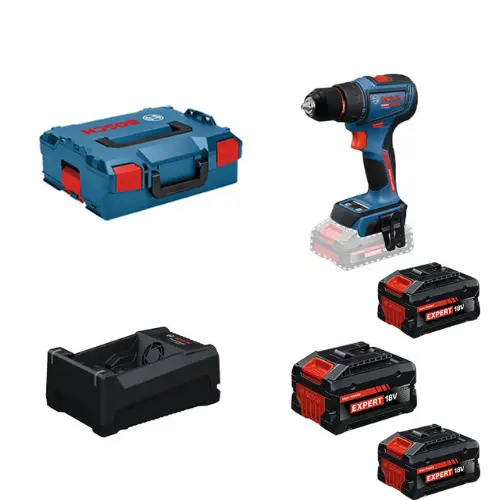 Perceuse-Visseuse Expert Bosch EXSR18V-90 Pack 3 batt 4.0Ah, GAL18V40, L-BOX